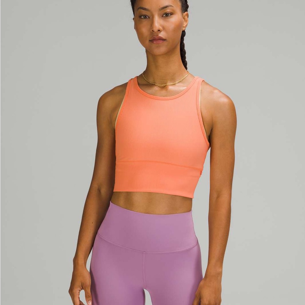 Lululemon Power Pivot Tank Rib in Golden Apricot - Reversible!